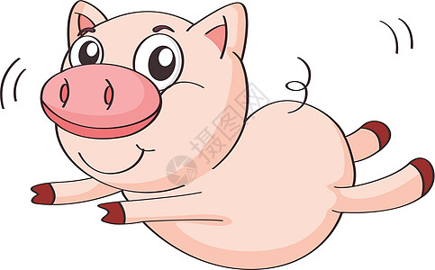 a 猪家畜小猪荒野哺乳动物跳跃农业生活动物粉色绘画图片