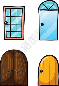 各种门门房间棕色团体入口安全金属框架蓝色玻璃绘画图片