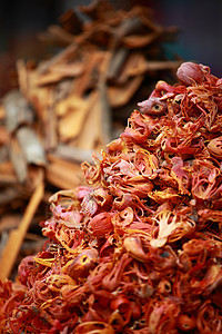 印度当地集市的传统香料和干果市场烹饪文化情调食物芳香豆蔻草本植物辣椒红辣椒图片