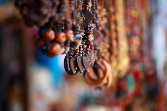 传统印度纪念品细绳文化蓝色庆典工艺礼物首饰艺术紫色项链图片