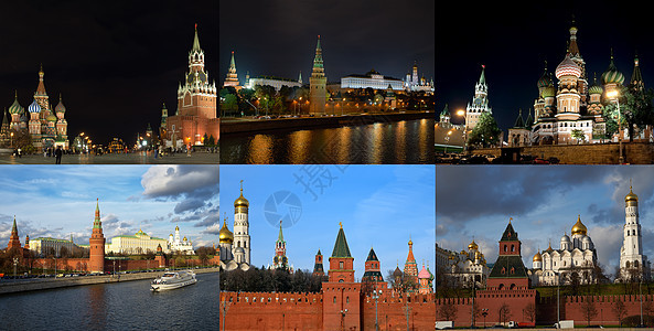 莫斯科克里姆林宫月亮建筑学天空城市宗教城堡教会大教堂图片