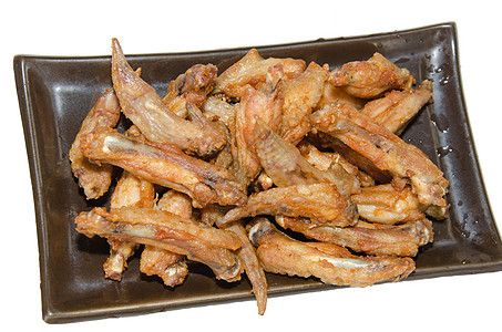 炸鸡食物翅膀营养油炸盘子饮食沙拉白色午餐餐厅图片