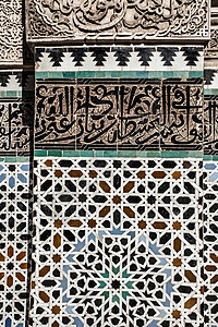 摩洛哥传统旧陶瓷 摩洛哥艺术正方形工艺装饰搪瓷黏土艺术品石工马赛克装潢师图片