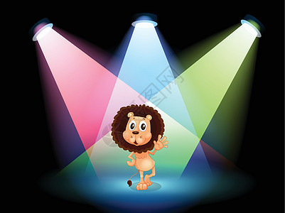 聚光灯下的狮子背景图片