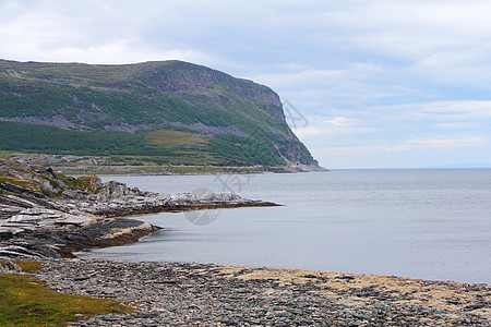 挪威北部地貌景观石头天空风景支撑海洋海岸苔原场景农村地平线图片