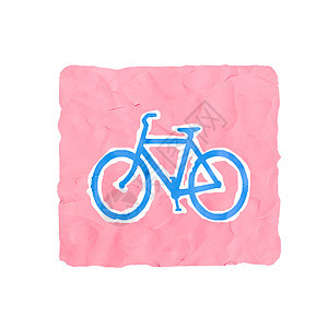 白色背景上的手工孤立的自行车图标Name背景图片