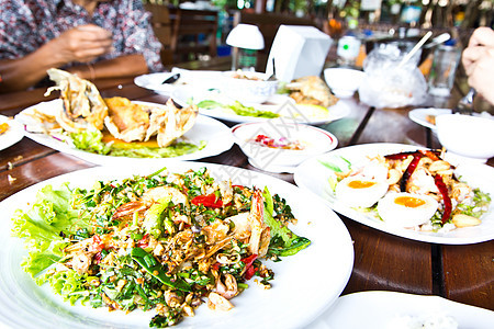 传统泰国食物海鲜盘子洋葱厨房餐厅蔬菜美食胡椒叶子文化图片