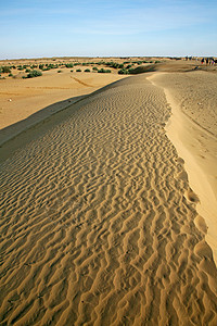 沙丘景观田园荒野蓝色金子橙子地平线场景冒险地区旅游图片