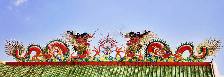 金色的中国龙力量宗教财富雕像文化传统节日寺庙金子雕塑图片