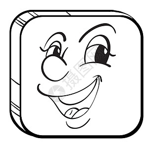 一张笑脸的立方体微笑艺术家按钮四边形卡通片草图矩形剪贴眼睛绘画图片