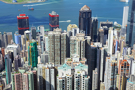 香港阳光蓝色建筑学公寓港口晴天建筑市中心人群文化图片