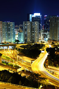 香港居住区 香港住宅区铁路爬坡日落住宅城市火车运输建筑学民众住房图片