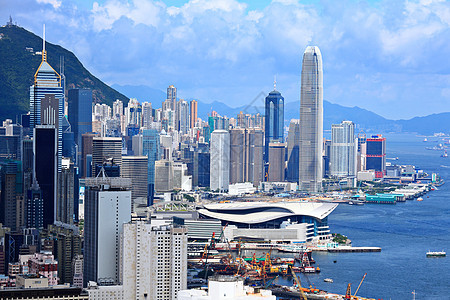 香港中央商业区中心商业区办公室金融景观市中心建筑蓝色摩天大楼商业天空公司图片