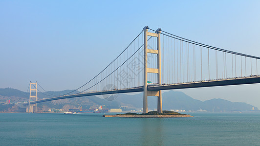 香港有线桥建筑学旅行景观城市建筑天空海洋汽车电缆场景图片