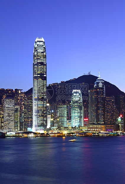 晚上在香港港口经济建筑天空风景城市金融商业建筑学景观图片