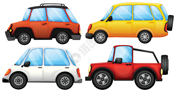 四辆不同风格的汽车图片
