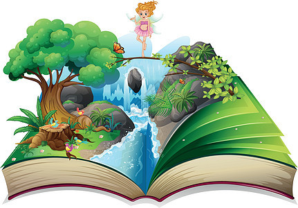 一本有童话之地形象的开放书图片