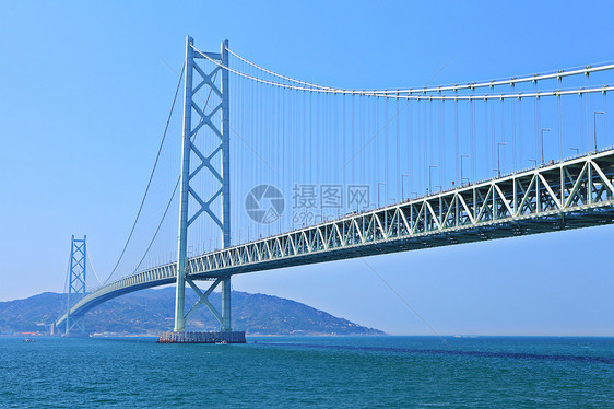 在神户的吊桥跨度海岸线蓝色运输城市景观海洋淡路基础设施珍珠图片