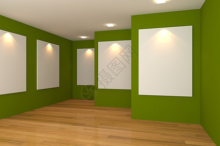 画廊绿室收藏推介会房子反射蓝色正方形工作室地面帆布横幅图片