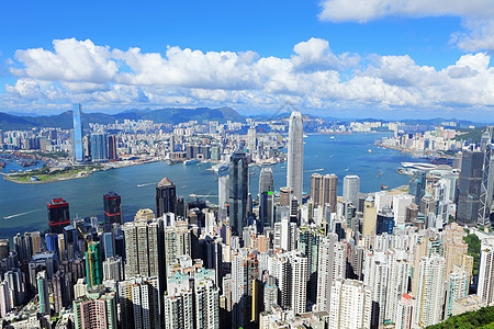 香港金融区天线蓝色旅行建筑市中心摩天大楼城市办公室景观天空图片