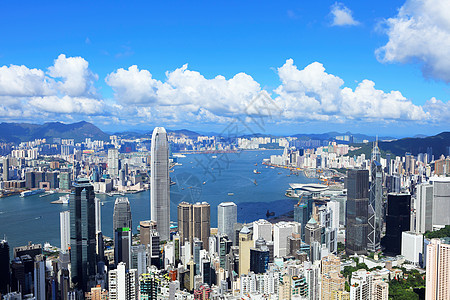 香港市风景旅行蓝色天线天空顶峰市中心景观地标摩天大楼建筑学图片