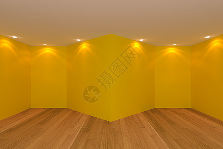 黄色空房间木头单元木地板插图装饰天花板地面住宅装潢白色图片