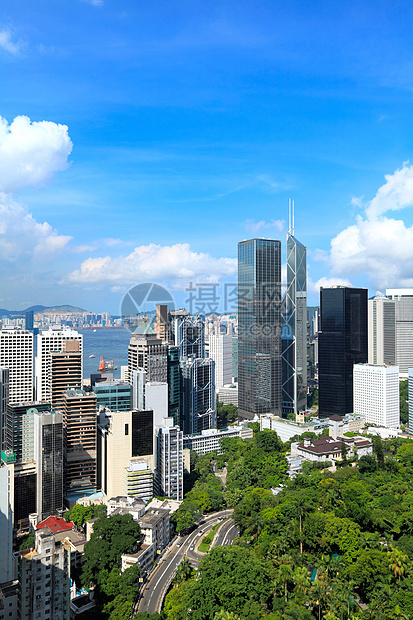 香港市摩天大楼阳光天线办公室城市建筑学场景天际晴天景观图片