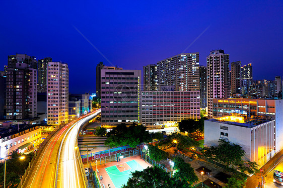 香港市晚上天际财产街道民众住宅房子天空市中心城市踪迹图片