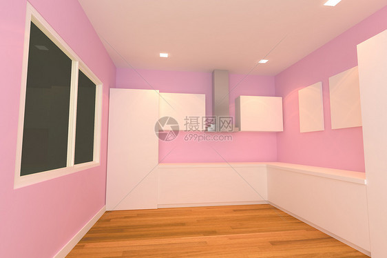 粉色厨房房天花板家具地面建筑建筑学嘲笑窗户奢华角落房间图片