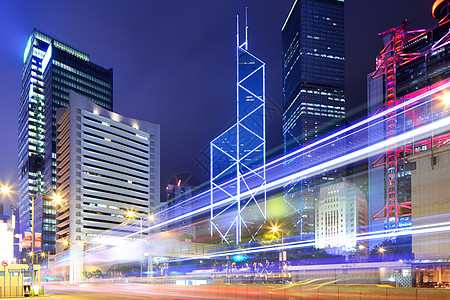 汽车改装灯香港市和交通小道市中心黄色城市景观建筑学速度建筑金融公共汽车运输背景