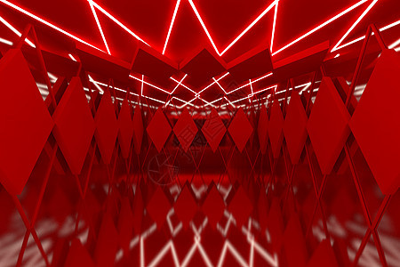 空房间里的红色墙蓝色反射插图商业技术艺术建筑墙纸办公室曲线图片