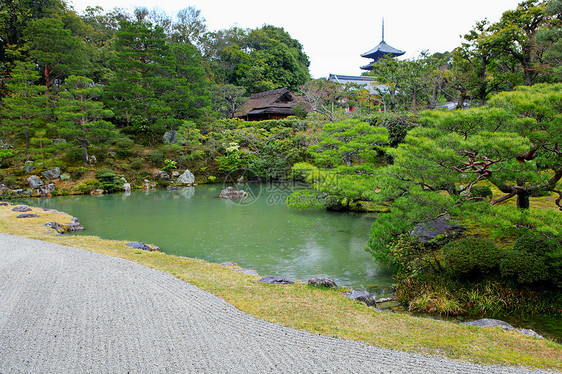 日本花园公园池塘卵石世界岩石石头建筑学绿色热带园艺图片