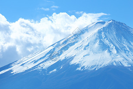 藤山日落蓝色顶峰白色公吨火山天空图片