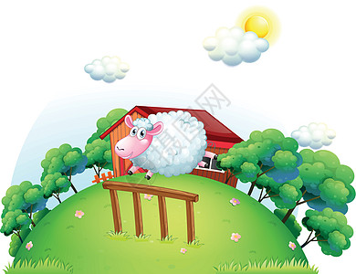 农庄园的羊羊背景图片