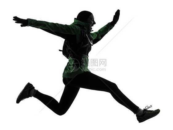 妇女跑着跑着去兜圈子慢跑者女孩耐力跳跃女士女性成年人飞跃远足者成人图片