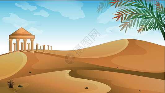 沙漠中的帕台农神庙图片