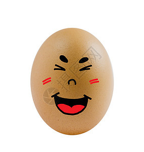 一个鸡蛋漫画蛋壳棕色营养白色椭圆形绘画乐趣情感食物图片
