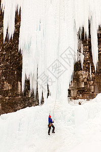 上约翰逊瀑布冰山攀爬者图片