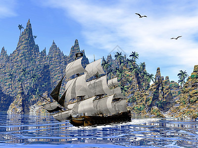 岸边海盗船3D图片