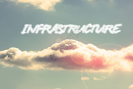 基础设施对抗有云的明蓝天空图片