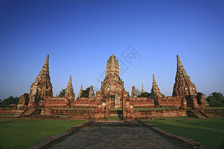 泰国Ayutthaya省老寺庙王国旅行建筑学文化宗教城市地标佛教徒天空宝塔图片