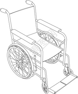轮椅大纲矢量图片