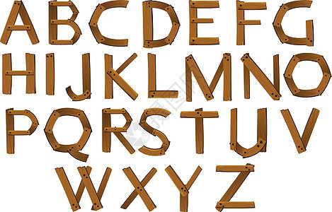 字母顺序的木字图片