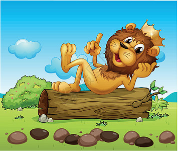狮子王在树干上方图片