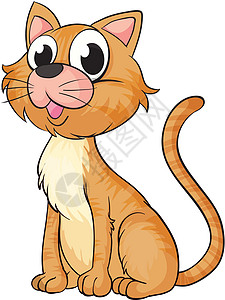 一只微笑的猫卡通片农场猫咪宠物毛皮荒野猫科野生动物哺乳动物黄色图片