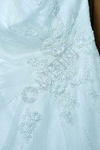婚纱细节裙子白色背景图片