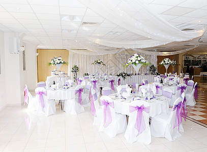 婚礼接待花朵紫色传统宴会餐饮环境功能房间用餐奢华图片