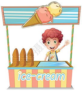 一个卖冰淇淋的男孩图片