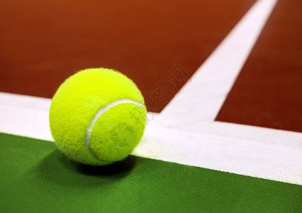 网球场上的网球健身竞技法庭焦点边缘单线黄色竞赛选择性白色图片