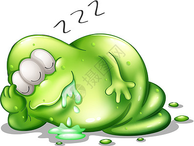 一个睡着的绿石灰怪兽图片